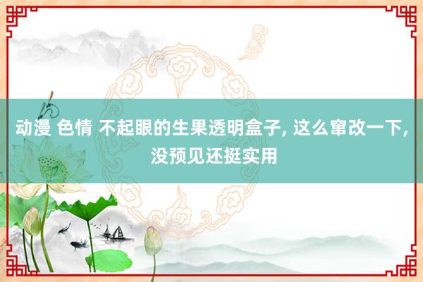 动漫 色情 不起眼的生果透明盒子， 这么窜改一下， 没预见还挺实用
