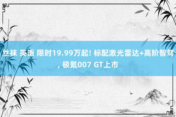 丝袜 英语 限时19.99万起! 标配激光雷达+高阶智驾， 极氪007 GT上市