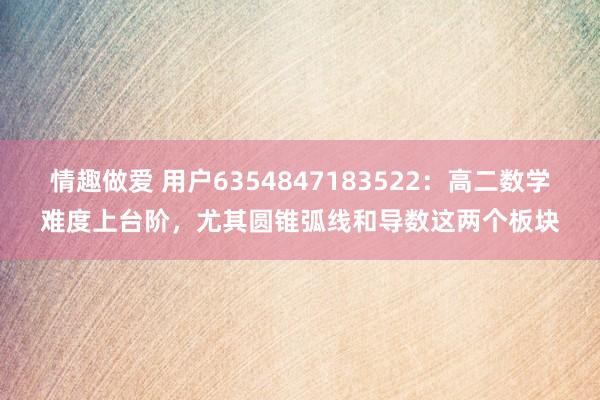 情趣做爱 用户6354847183522:高二数学难度上台阶,尤其圆锥弧线和导数这两个板块